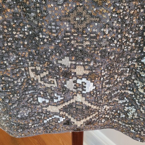 Moulinette Soeurs Anthropologie Grey Wool Blend Sequined Skirt US 6 - Picture 5 of 10